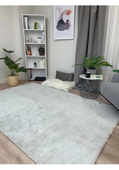 Gümüş Modern Düz Yıkanabilir Antibakteriyel Halı - Yo11500d
