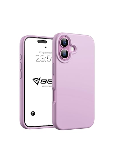 Apple iPhone Uyumlu Kılıf İnce Sıvı Silikon 3 Katmanlı Tam Kaplamalı Yumuşak Jel Kauçuk Kılıf Kapak, Mat Lila Apple iPhone Uyumlu 16 Diğer