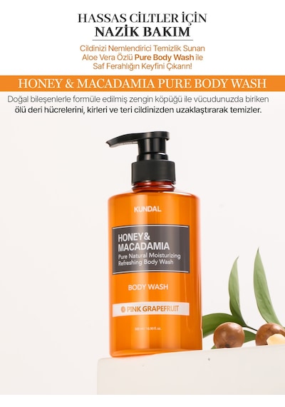 Kundal Honey & Macadamia Pink Grapefruit Pure Body Wash 500 ML