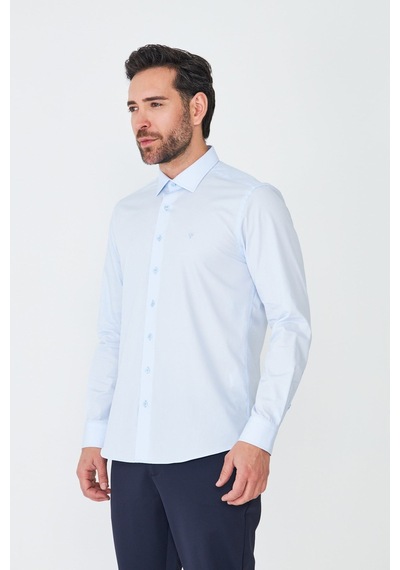 White Stone Mavi Dynamic Fit Uzun Kollu Erkek Gömlek MAVİ White Stone Mavi Dynamic Fit Uzun Kollu Erkek Gömlek MAVİ