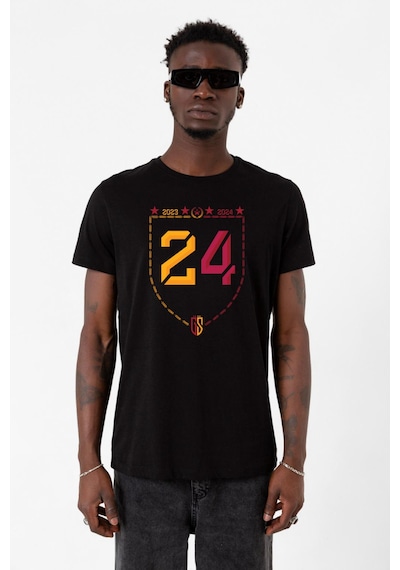 24 Şampiyonluk Siyah Erkek Tshirt Çok Renkli