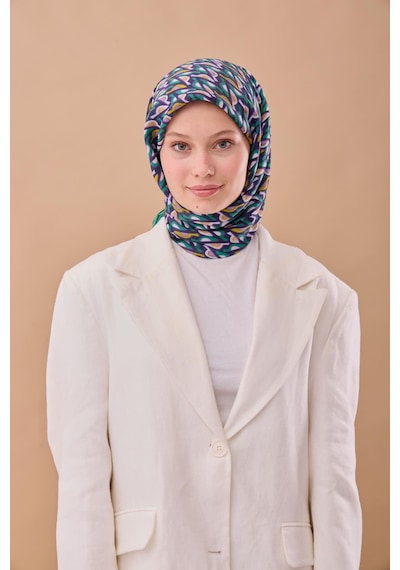 Silk Home Aura Eşarp 140006-20 Yeşil, Morcivert, Asit, Pembe