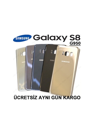 Samsung Uyumlu Galaxy S8 G950F Arka Cam Kapak Batarya Pil Kapağı+T8000
