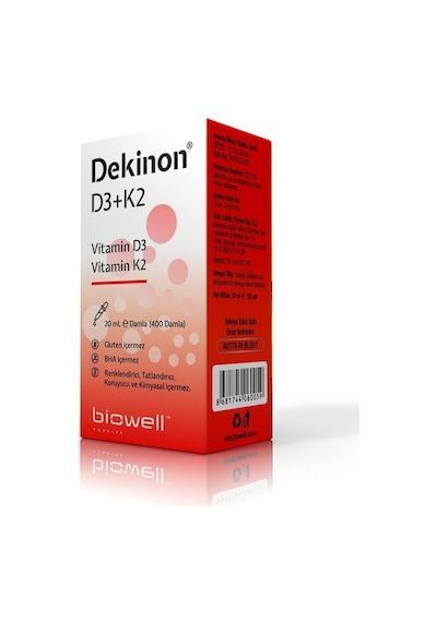 Dekinon Biowell D3 K2 1000 Iu Damla 20 Ml