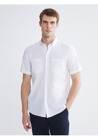Lcwaıkıkı Classic Beyaz Regular Fit Kısa Kollu Erkek Gömlek