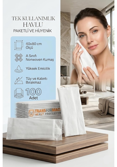 Transformacion Tek Kullanımlık Kuaför Havlusu - Berber Havlusu Spa Havlusu Medikal Havlu 100 Ad 721615 0 - 1 Yaş