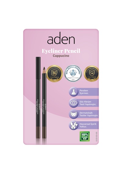 Aden Eyeliner Pencil Waterproof - Suya Dayanıklı Eyeliner Kalem 05 Cappucino Sütlü Kahve Diğer