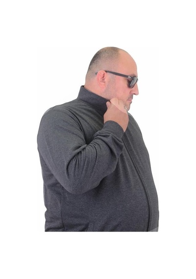 Starbattal Büyük Beden Basic Mevsimlik Fermuarlı Sweatshirt 22750 Antrasıt-Antrasıt Antrasit Starbattal Büyük Beden Basic Mevsimlik Fermuarlı Sweatshirt 22750 Antrasıt-Antrasıt Antrasit