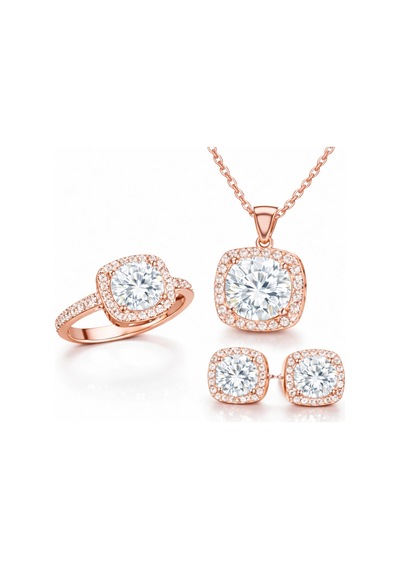 Gümüş Rose Kare Montür Kadın Set