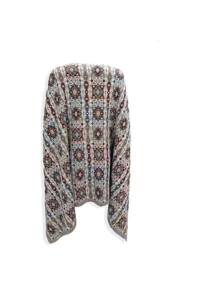 Uludağ Triko Kadın Taş Etnik Desenli Kilim Şal