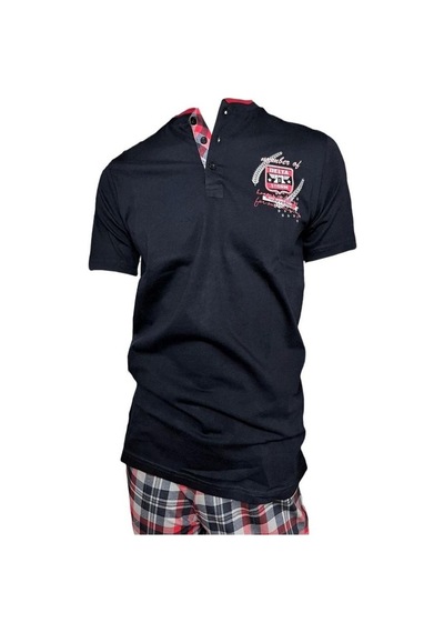 Mod Collection %100 Pamuk Ekose Kareli Erkek Pijama Takım-Lacivert-S Lacivert