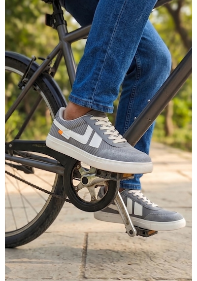 In Step Street Style Unısex Gri Korduroy Detaylı Süet Şehir Ayakkabısı GRİ