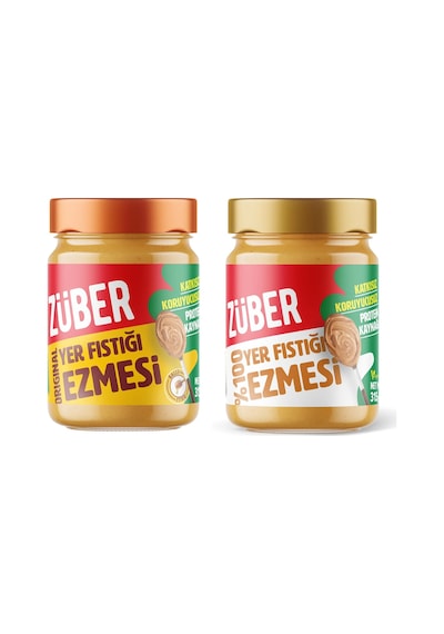 Züber Original Fıstık Ezmesi 315 Gr Ve %100 Fıstık Ezmesi 315 Gr 2 Li