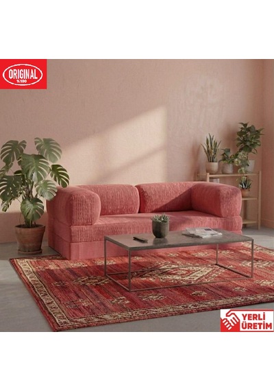 Pleasant K180x90 Sünger Kanepe Modüler Kadife Kumaşlı Koltuk Pembe