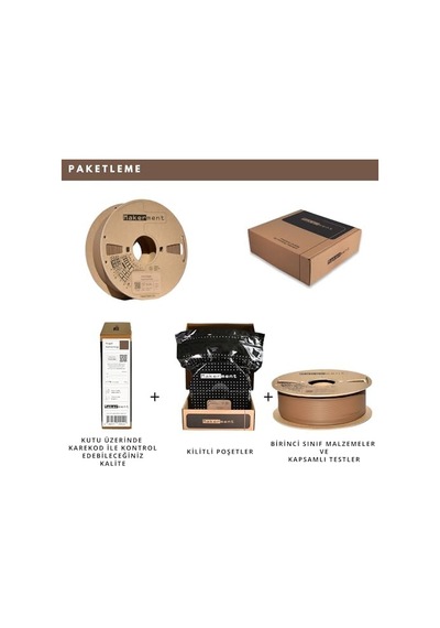Pla Maker Nugat Kahverengi , 1.75mm 1kg 3d Yazıcı Pla Filamenti