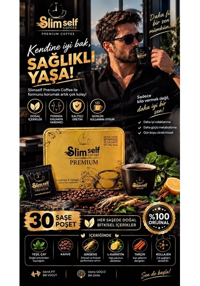 Slimself Premium Kahve Form Kahvesi 30 Şase 150g L-carnitine & Collagen 30 Daily