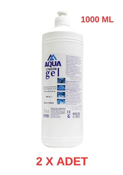 Aquamed 2 Adet Aqua Ultrason Ekg Ve Epilasyon Jeli 1000 Ml Cilt Dostu, Kokusuz, Hipoalerjenik