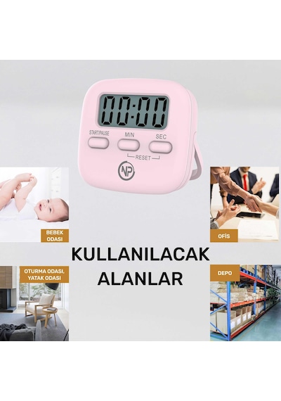 NPO NPT05P Mutfak,Ders,Yemek için 99:59dk Dijital Alarm Kronometre,Pomodoro Öğrenci Motivasyon Saati