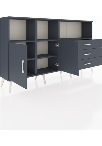 Arges Konsol 5 Raflı 3 Çekmeceli 2 Kapaklı 176x30x99 Antrasit-antrasit Antrasit - Antrasit Arges Konsol 5 Raflı 3 Çekmeceli 2 Kapaklı 176x30x99 Antrasit-antrasit Antrasit - Antrasit