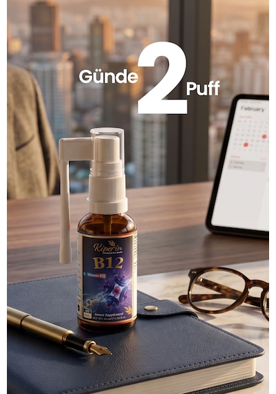 B12 Sprey 1500 Mcg Yüksek Emilim Enerji Ve Odak Desteği 20 Ml