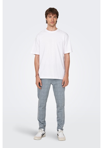 Only & Sons Erkek Onsfred Bisiklet Yaka Kısa Kollu T-shirt 22022532 Beyaz Beyaz