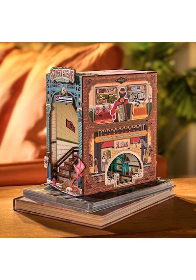 Rolife Tgb13 Street Scene Kitap Köşesi Book Nook Dıy Minyatür Maket Model Seti Mini Dollhouse 3d Model Kit Detaylı Dekoratif Hobi Seti 3d Puzzle Tiny House