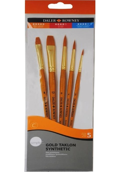 Daler Rowney Simply Gold Taklon Fırça Seti 5'Li