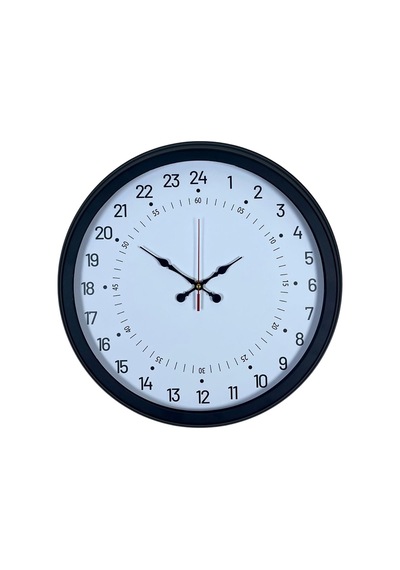 Siyah 40 Cm Metal 24 Saat Göstergeli Özel Tasarım Duvar Saati