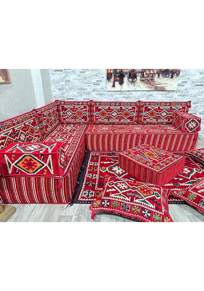 Coton Şark Köşesi 30cm Yüksekliğinde Minder Takımı