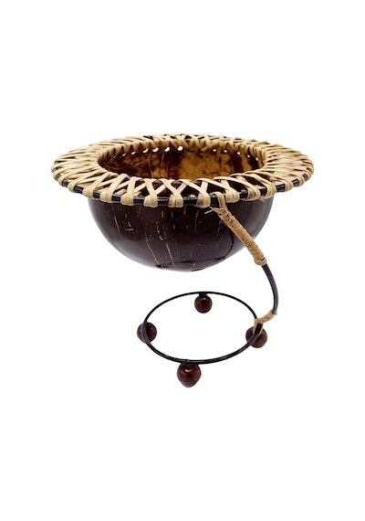 Hindistan Cevizi Şekerlik Spiral Coconut Metal Ayaklı Coconat Kase No 2