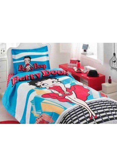 Özdilek Tek Kişilik Lisans Baskılı Kapitone Set Betty Boop City