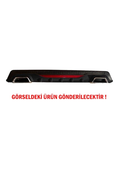 Hyundai Accent Blue Difüzör Arka Tampon Eki 2 Egzoz Çıkışlı Siyah Reflektörlü