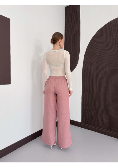 Verymoda Keten Pantolon D2381 Pudra