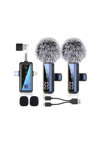Torima H68 Type-c + Lightning + Aux 2li 3in1 Kablosuz Yaka Mikrofonu