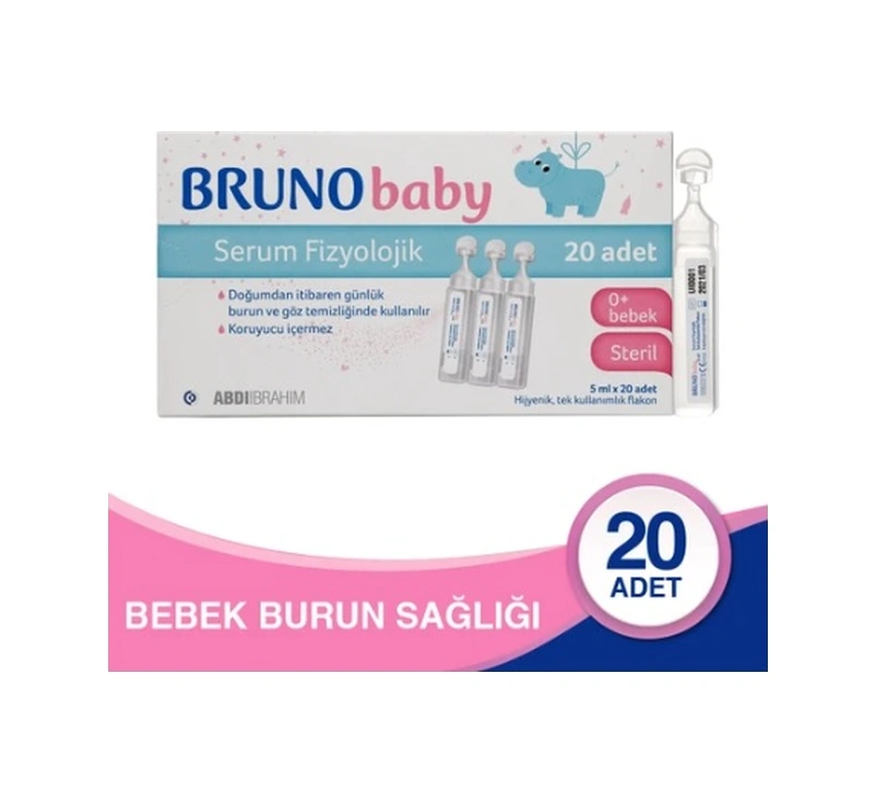 Bruno Baby Nazal Aspiratör Yedek Ucu 10lu & Serum Fizyolojik 5 Ml X 20 Flakon