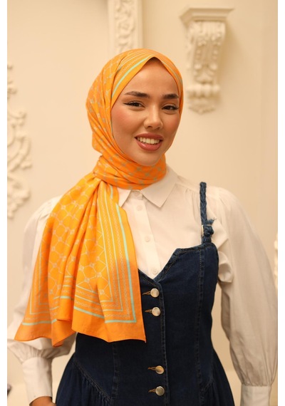 Silk Home Olinda Şal - 49005 - 20 Turuncu Turkuaz - Turuncu 14