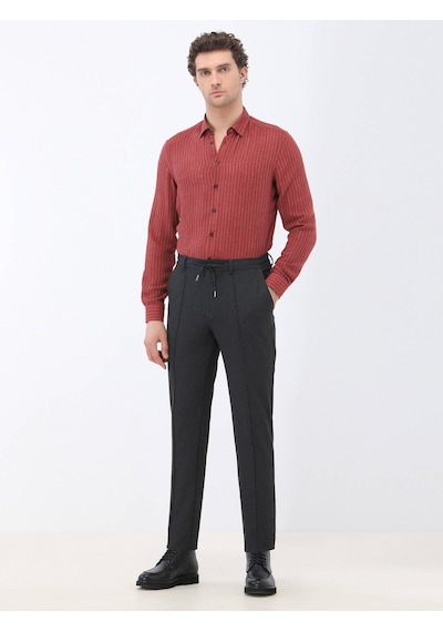 Kip Antrasit Dokuma Jogging Fit Casual Pantolon Antrasit