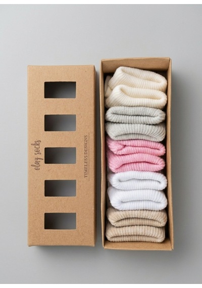 Bambık Olay Socks Yenidoğan Pamuklu 5'li Kız Bebek Çorap Seti Krem Krem