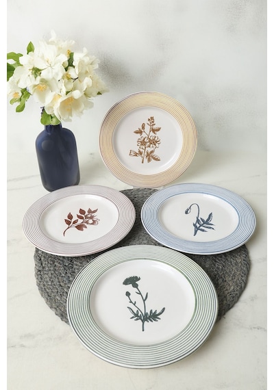 Keramika Floral Essence Assos Pasta Tabağı 22 Cm 4 Adet / 22890-93-94-22949 Çok Renkli