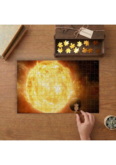 Güneş Patlaması - Gezegen - Evren Tasarımı 240 Parça Ahşap Puzzle Ahşap Kutuda Mpy60341