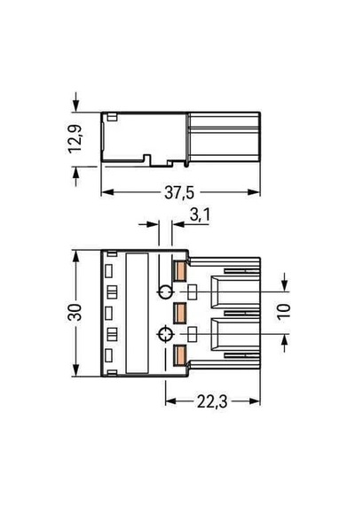 Wago 770-213 3 Kutuplu N-pe-l Baskılı Dişi 4,00 Mm² Siyah Konnektör