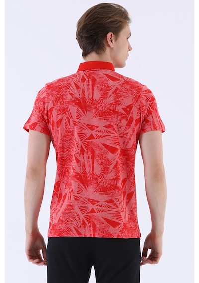 Maraton Sportswear Regular Erkek Polo Yaka Kısa Kol Beach Kırmızı T-Shirt 20604-Kırmızı