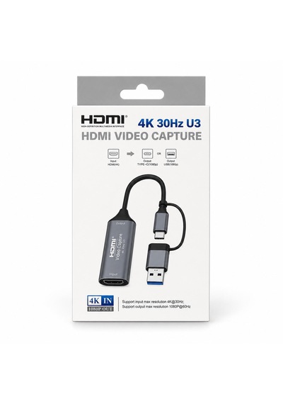 Hdmı Video Capture Kartı 4k 30hz Giriş 1080p 60hz Çıkış Usb 3.0 / Type-c Görüntü Yakalama Adaptörü