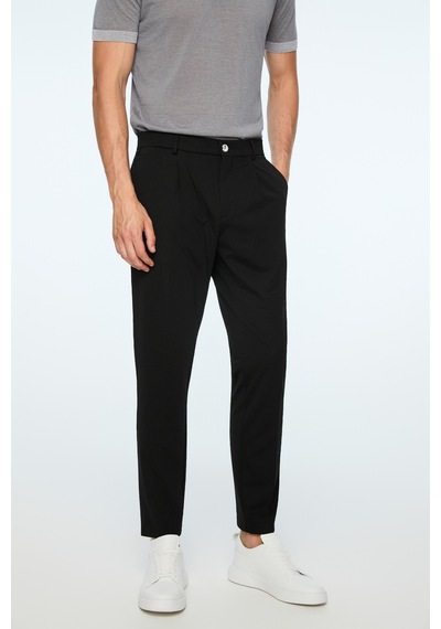 Morven Erkek Siyah Rayon Trend Düz Slim Fit Pantolon 26ms003027001 Siyah