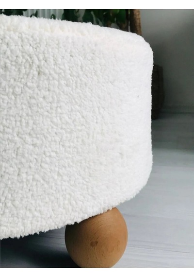 Puf El Yapımı Puf Kedi Yatağı Makyaj Masası Pufu Salon Pufu Oturma Odası Beyaz