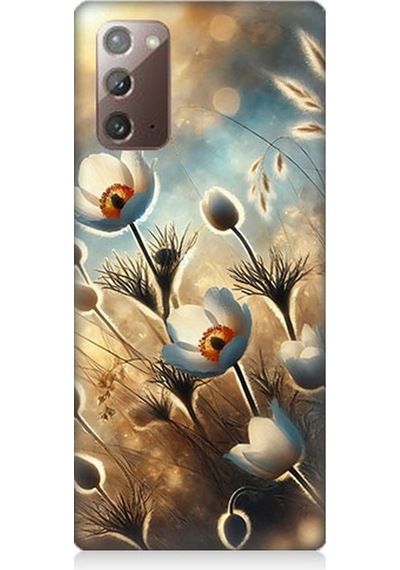 Samsung Galaxy Note 20 Uyumlu Pamuk Dalları Bahar Ruhu Desenli Silikon Kılıf Çok Renkli