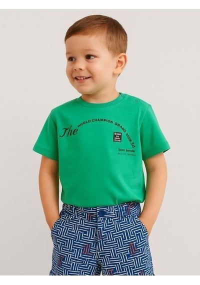 Zekids Erkek Bebek The World Champion T-shirt-16119 Yeşil