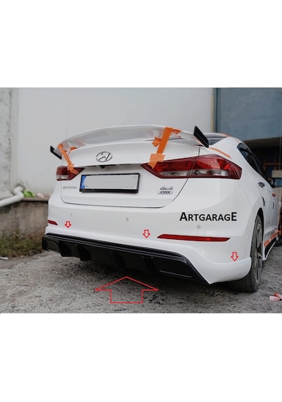 Hyundai Elantra 2016-2018 Gtx Arka Tampon Eki-fiberglass-boyasız