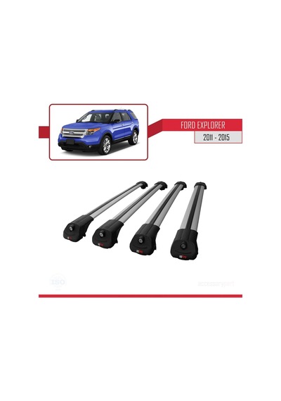 Ford Explorer 2011-2015 Arası İle Uyumlu Ace-1 Ara Atkı Tavan Barı Gri 4 Adet Bar