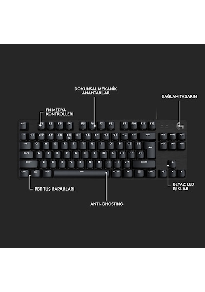 Logitech G413 SE TKL 920-010564 Aydınlatmalı Türkçe Q Tactile Switch Mekanik Oyuncu Klavye
